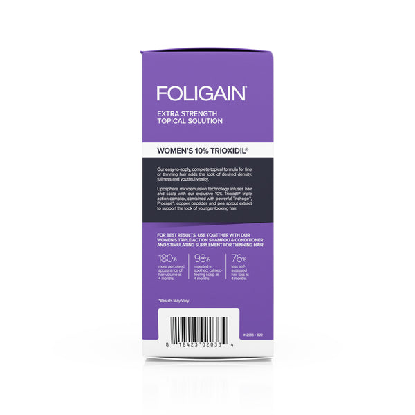 FOLIGAIN Triple Action Complete Formula For Thinning Hair For Women with 10% Trioxidil - FOLIGAIN EUROPE