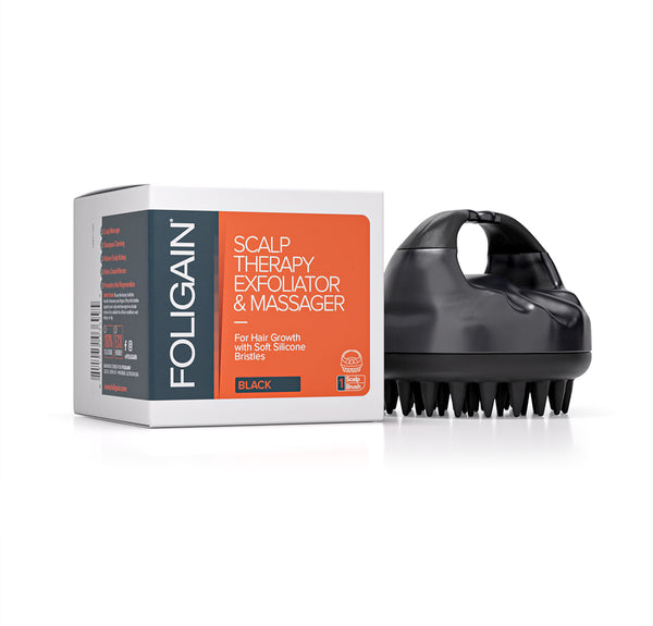 FOLIGAIN Terapia skóry głowy Peeling i masażer w kolorze czarnym