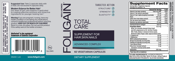 FOLIGAIN TOTAL CARE Suplement na przerzedzające się włosy, skórę i paznokcie 60 wegetariańskich kapsułek