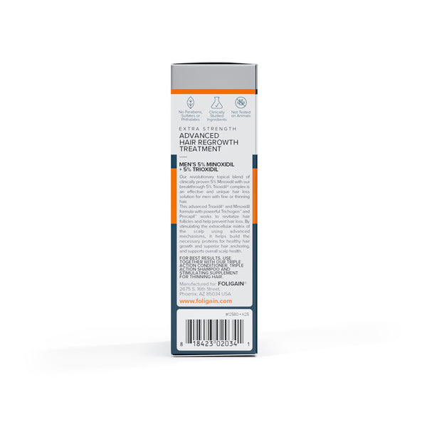 FOLIGAIN Zaawansowany Odrost Włosów Dla Mężczyzn Minoksydyl 5% + Trioksydyl 5%