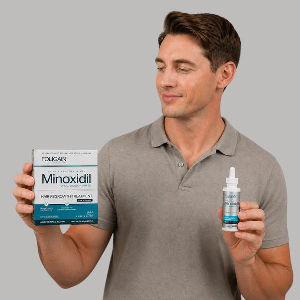 FOLIGAIN® Low Alcohol Minoxidil 5% Hair Regrowth Treatment For Men 6 Month Supply - FOLIGAIN EUROPE