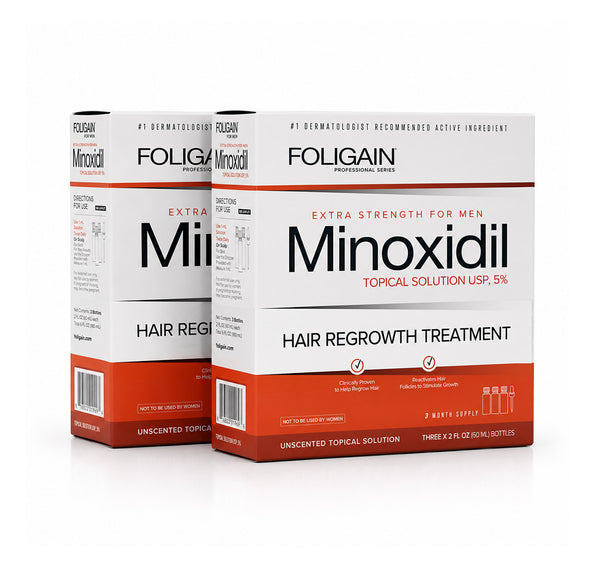 FOLIGAIN® Minoxidil 5% Hair Regrowth Treatment For Men 6 Month Supply - FOLIGAIN EUROPE
