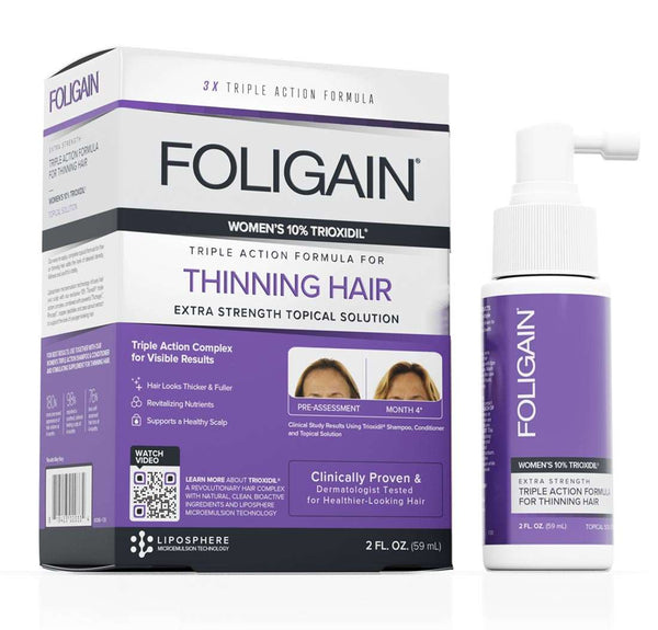 FOLIGAIN Triple Action Complete Formula For Thinning Hair For Women with 10% Trioxidil - FOLIGAIN EU